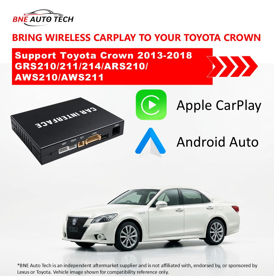 Toyota Crown 2013-2018 GRS210/211/214/ARS210/AWS210/AWS211 Wireless CarPlay & Android Auto Upgrade Kit